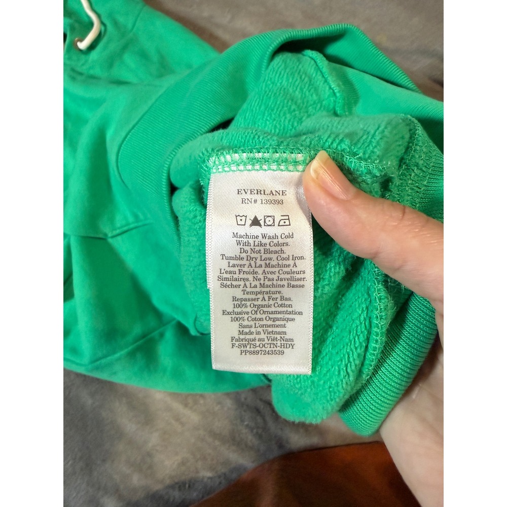 NWT Everlane Track 100% Organic Cotton Full Zip Hoodie Crop‎ Jade Green Size XXS - Picture 8 of 8